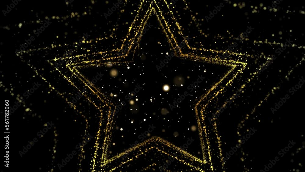 Poster flight of gold bokeh sparkling particles with alpha channel