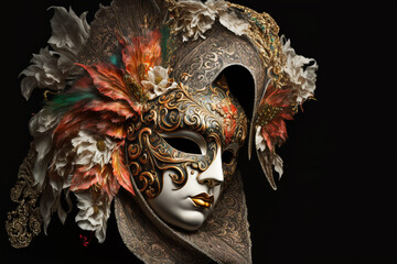 Carnival mask isolated on black background