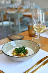 Fine dine appetizer Italian Gnocchi
