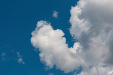 blue sky with big white clouds. Background for the sky replacement tool
