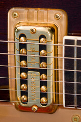 pickup on an electric guitar in gold (Gretsch)