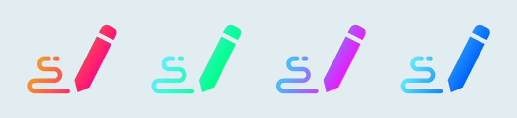 Write solid icon in gradient colors. Pen signs vector illustration.