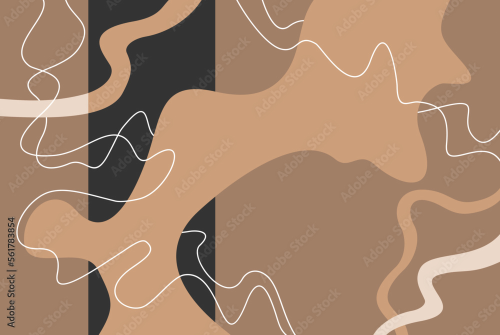 Poster abstract pattern with drawn wavy lines