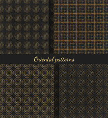 Set of Islamic, Arabic, Oriental background patterns. Seamless pattern in vector.