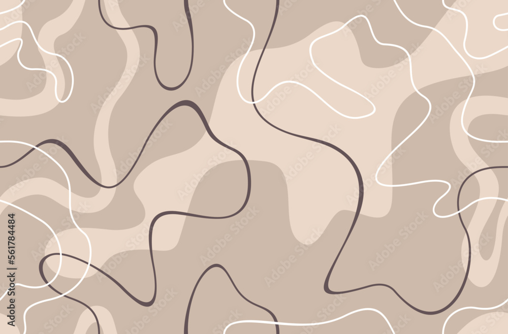 Poster abstract seamless pattern with drawn wavy lines