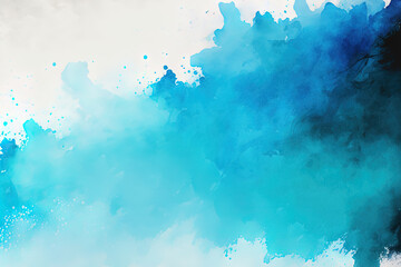 Fototapeta na wymiar Background Paper with Blue Watercolor Brush Strokes. Generative AI