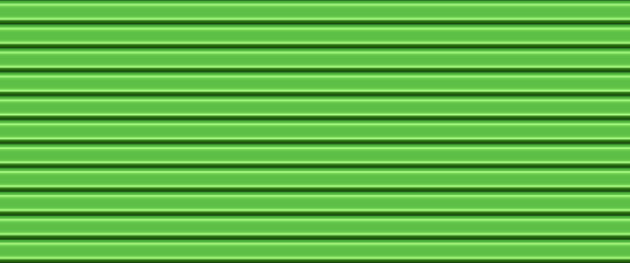 Fototapeta premium Vector green wood siding texture. Roofing tile sheet surface. Realistic 3d corrugated metal wall seamless pattern. Striped panels fence. Horizontal line barn wall background. Urban construction banner