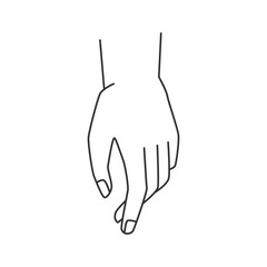 Hand gesture, non verbal communication, abstract line icon. Isolated palm and index finger. Woman fingernail, female arm with forefinger, body language sign, gesturing female hand
