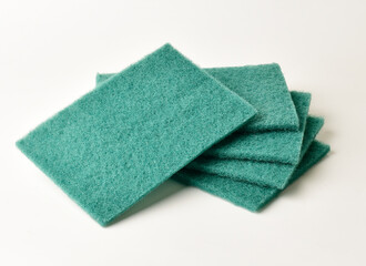 Pad for cleaning and dish washing on white background