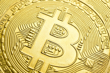 Macro stock image of bitcoin