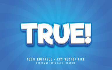 True 3d editable text effect