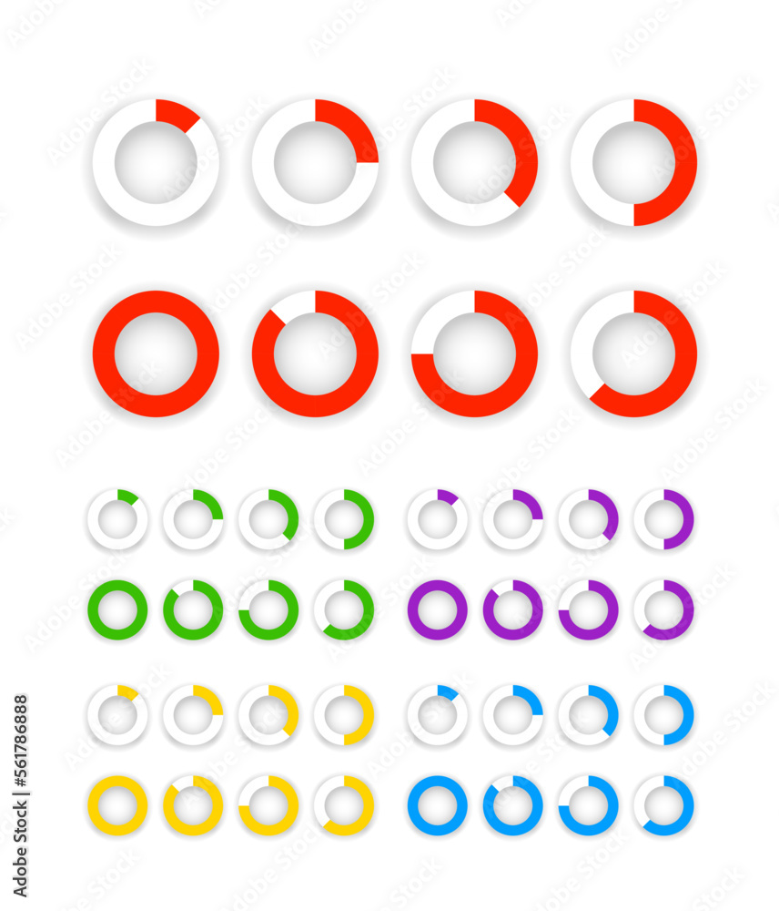 Poster different segmented charts clipart. vector illustration