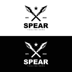 Obraz premium Spear Logo, Long Range Throwing Weapon Target Icon Design, Product And Company Brand Icon Illustration