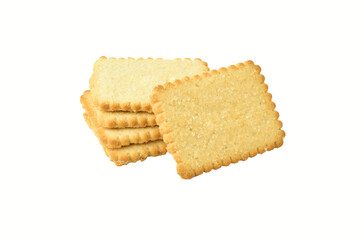 Butter cracker biscuit isolated on white background with clipping path