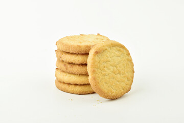 Butter bakery biscuit on white background