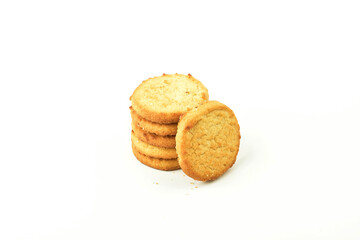 Homemade butter cookie on white background