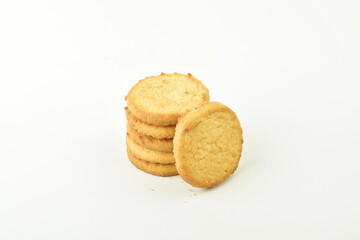 homemade bakery biscuit on white background