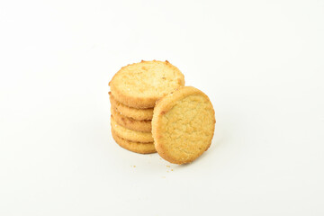 Homemade bakery cookies on white background