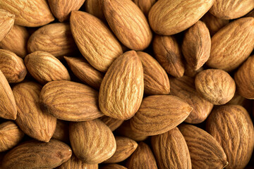 Closeup of almond background, macro image of almond
