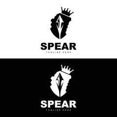 Spear Logo, Long Range Throwing Weapon Target Icon Design, Product And Company Brand Icon Illustration