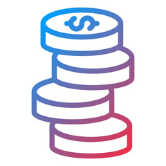 Stack Of Coins Icon Style
