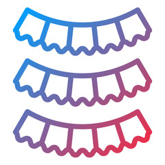 New Year Flags Icon Style