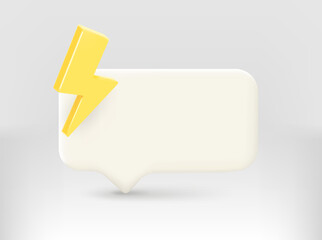 Web informer with 3d thunderbolt and copy space. vector illustration