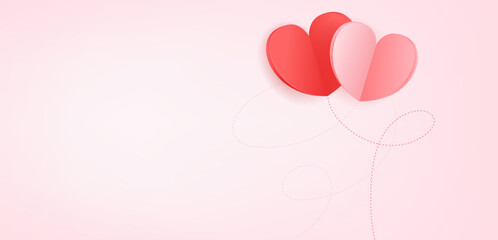 Happy Valentines Day Greeting card template with copy space