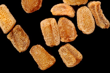 Seeds of the common foxglove, Digitalis Purpurea in extreme close up.