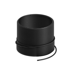 black cable isolated on white, 3d rendering of cable PNG transparent