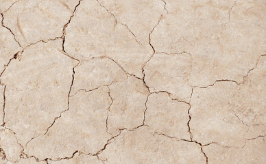 Cracked ground background in the top view for graphic design or wallpaper