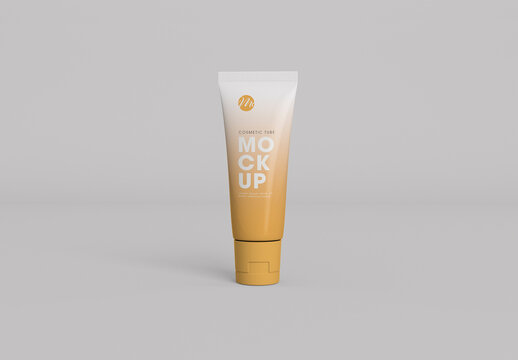 Isolated Frontal View Cosmetic Tube Mockup