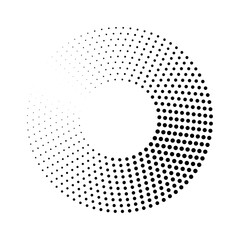 Halftone dotted frame black circle. Simple ornament with circular frame effect with creative artistic vector minimalism