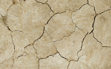 Cracked ground background in the top view for graphic design or wallpaper