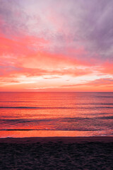 Fototapeta na wymiar Beautiful sunset over the sea. Evening seascape, natural background.