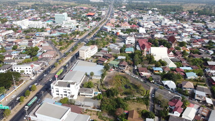 Fototapeta na wymiar Motoway beautiful. Highway in Thailand. Thailand way. Top view highway.