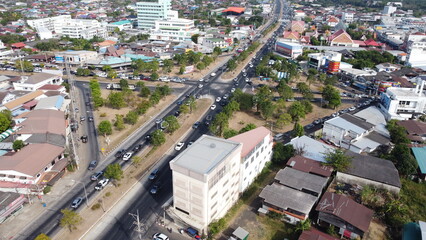 Naklejka premium Motoway beautiful. Highway in Thailand. Thailand way. Top view highway.
