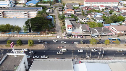Motoway beautiful. Highway in Thailand. Thailand way. Top view highway.