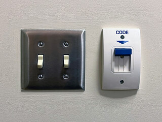 Special CODE switch on the wall of a hospital surgery ward