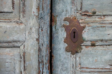 old rusty wooden door