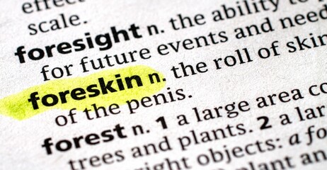close up photo of the word foreskin