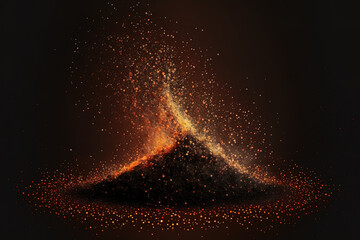 Fototapeta na wymiar Fire embers particles over black background. Fire sparks background. Abstract dark glitter fire particles lights. bonfire in motion blur. Generative AI