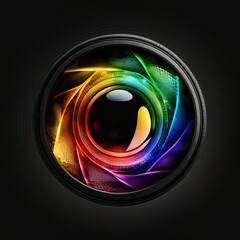 illustration, multicolor camera lens, image by AI