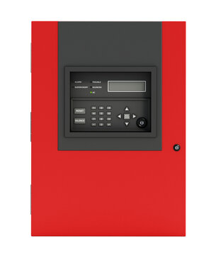 Fire Detection Alarm Monitor Panel System on transparent background. 3D illustration