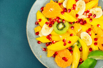 Fruit salad of citrus and berries.