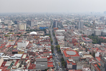 A bird's eye view of Mexico City from the Latin American Tower