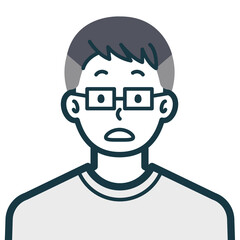 キョトンとした顔の私服男性のバストショット3