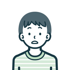 キョトンとした顔の男の子のバストショット2