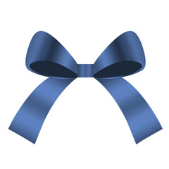 blue silk ribbon bow