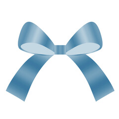 blue silk ribbon bow
